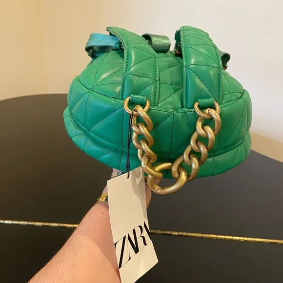 NWT Zara luxury minimalist faux leather quilted backpack chunky chain handle Zara | Bags | Nwt Zara Luxury Minimalist Faux Leather  main image 4